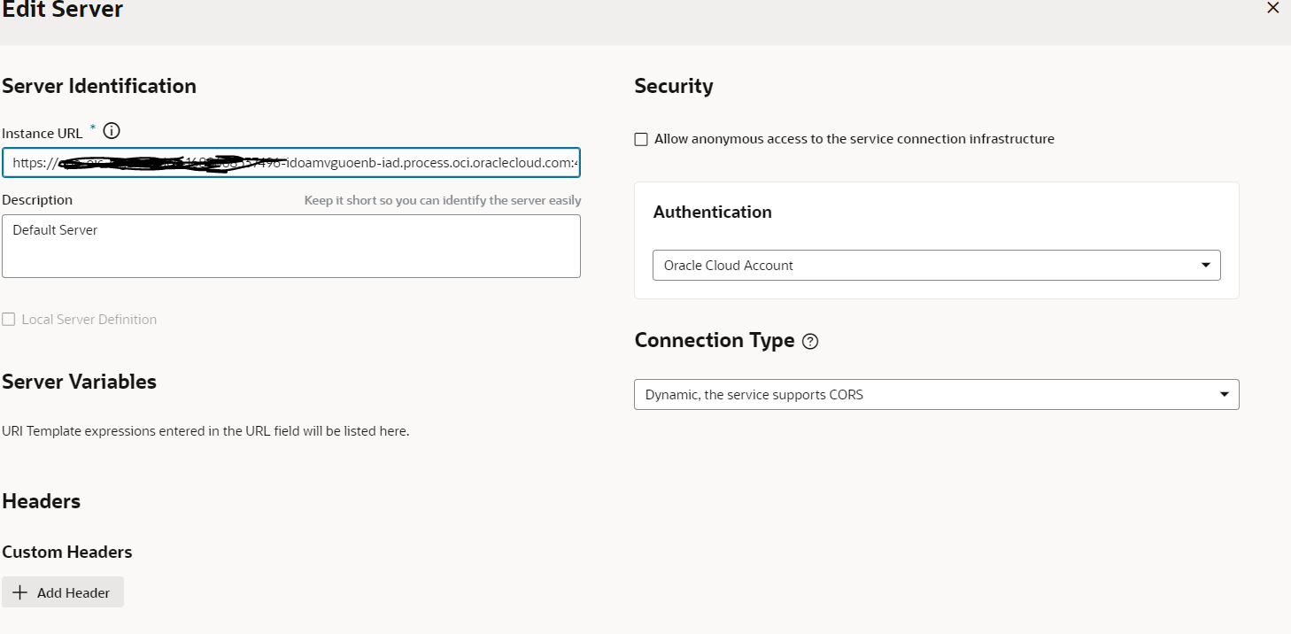 OIC Gen3 Visual Builder - Unable to connect with OIC process server ...