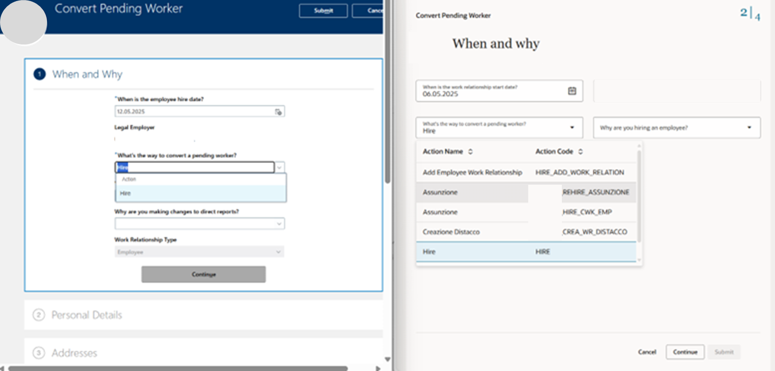Convert pending worker: why does I see more actions in Redwood UI than ...