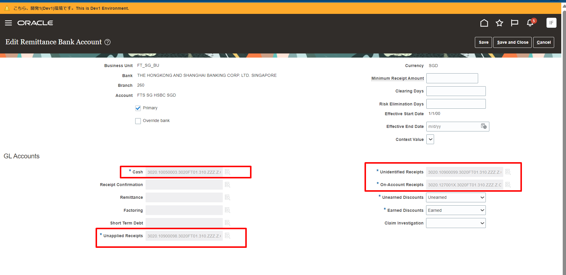 Why can not change the GL account set in Receipt method setting screen ...