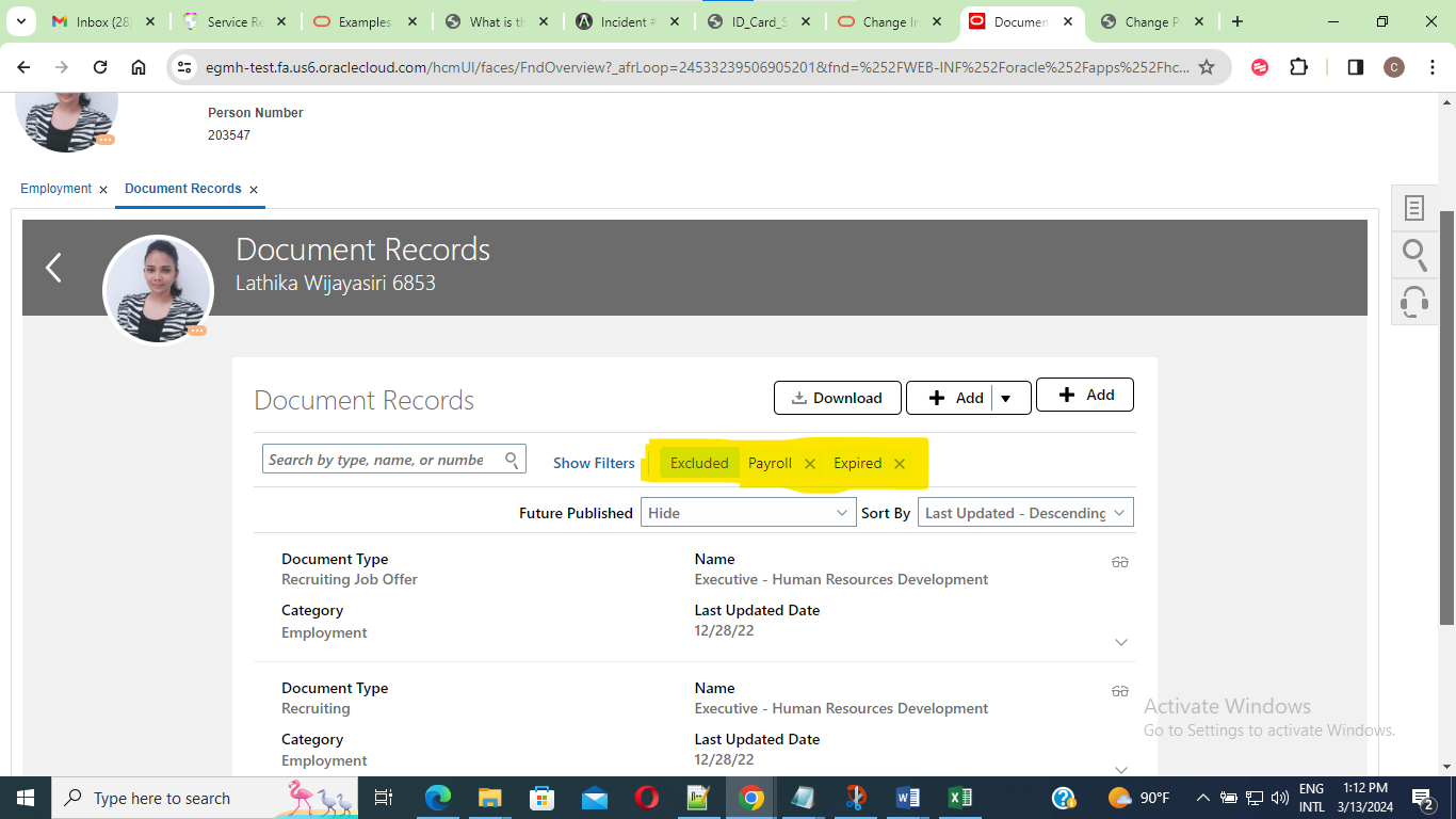 Remove the automatically enabled filters in Document Records — Cloud ...
