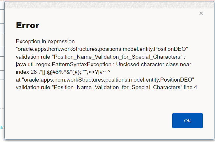 Object validation rule for special characters in Position Name — Cloud ...
