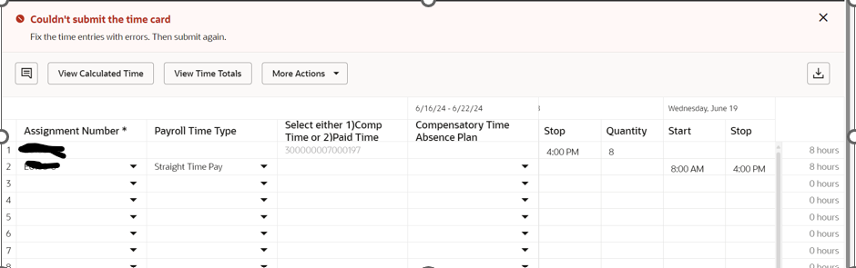 OTL Redwood time entry issue — Cloud Customer Connect