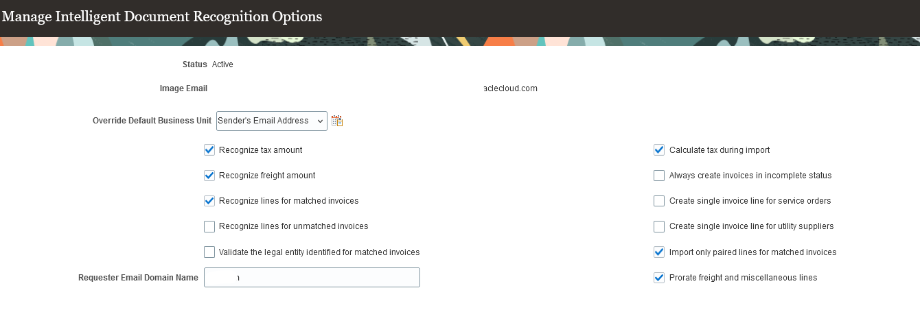 Manage Intelligent Document Recognition (IDR) Options by Business Unit ...
