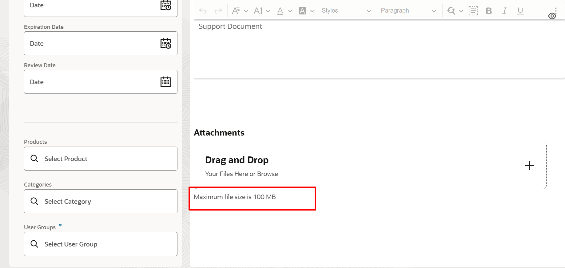 Any size limits of each knowledge document/article ? — Cloud Customer ...