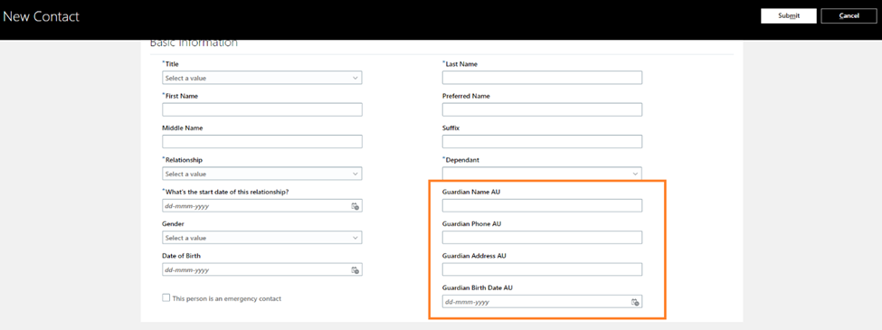 Descriptive Flexfield in Family and Emergency Contact — Cloud Customer ...