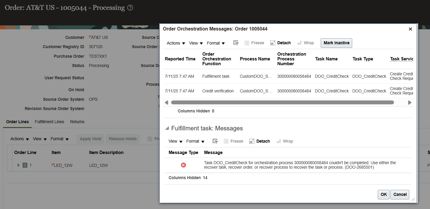 Getting error while creating Sales Order — Cloud Customer Connect