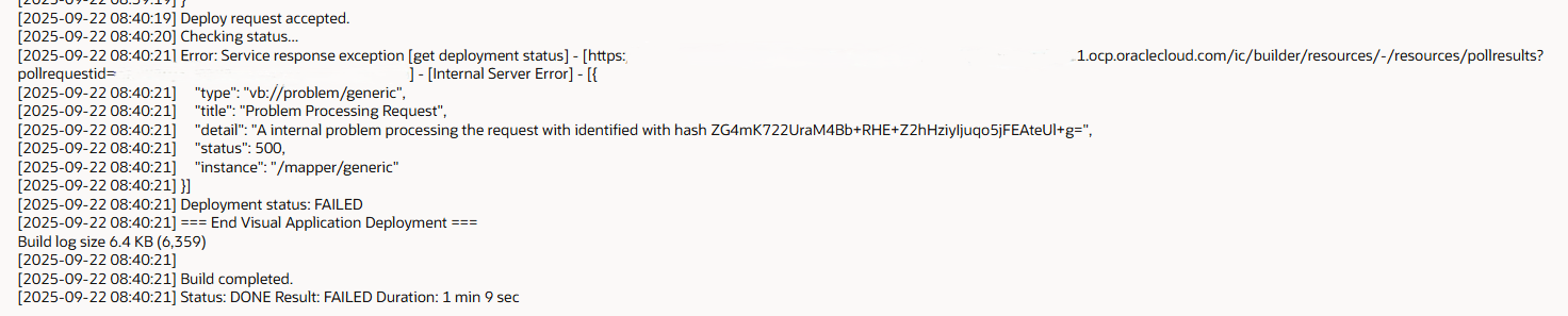 My deploy failed due to a service response exception, how can I fix ...
