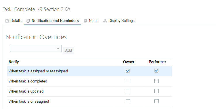 Modifying Checklist Task Performer Email notification — Cloud Customer ...