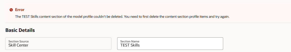 Delete content section in position profile type — Cloud Customer Connect