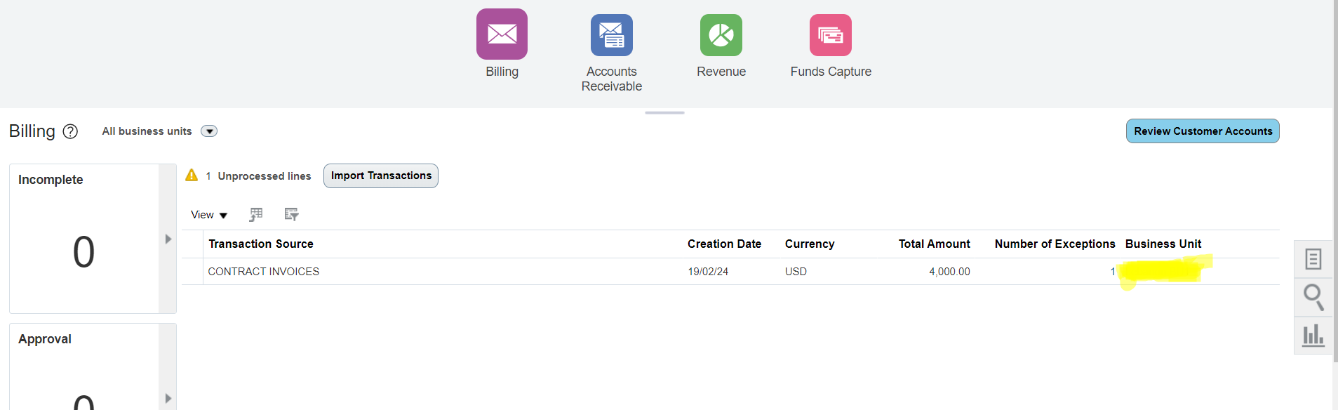 How can we clear the exception in AR Autoinvoice? — Cloud Customer Connect