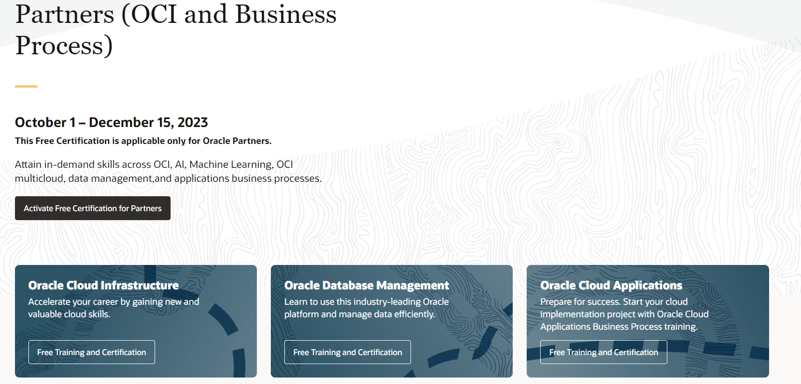Free Certification for Oracle Partners — Cloud Customer Connect