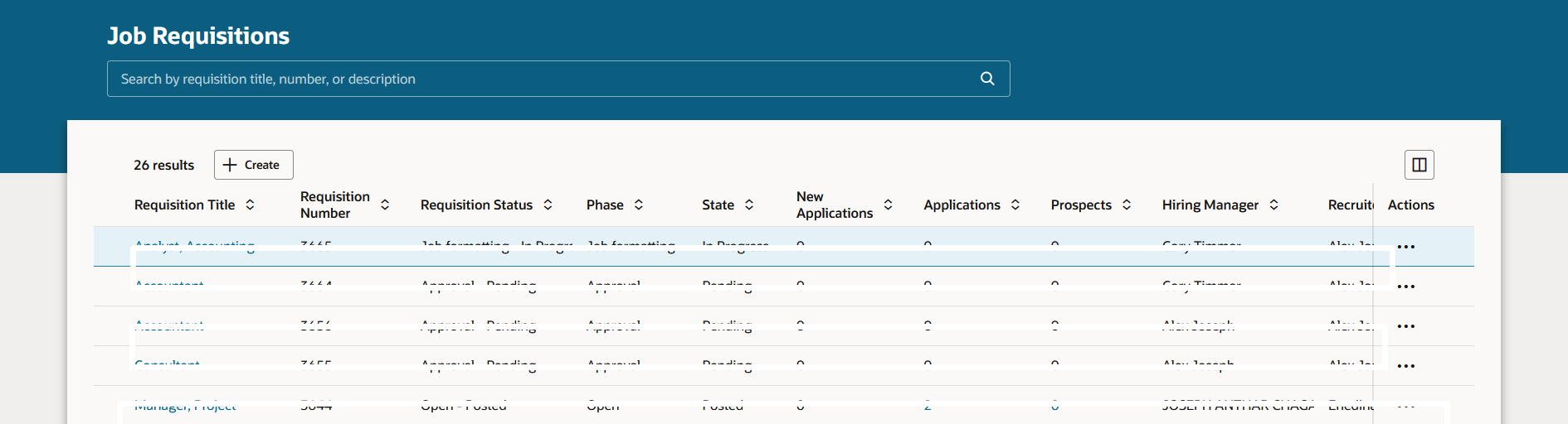 Redwood: Filters Not Displayed on the Requisition Page — Cloud Customer ...