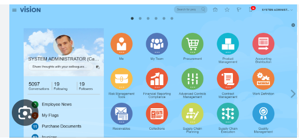 Oracle home page layout options — Cloud Customer Connect