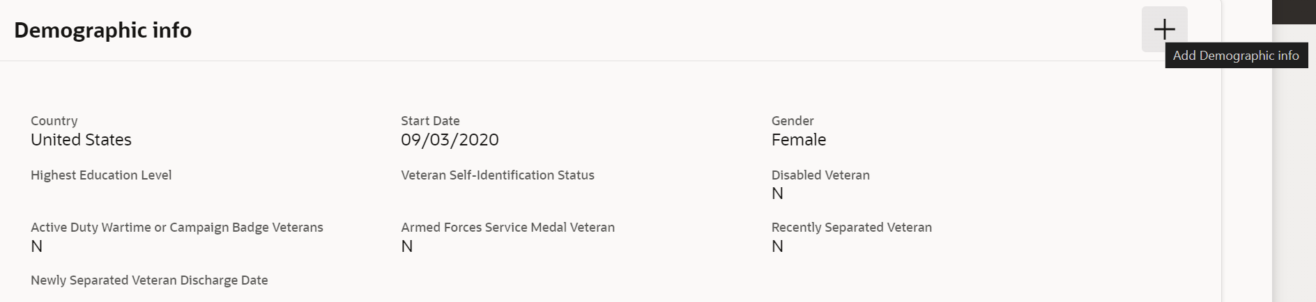 How to disable Add Demographic Info on Redwood Personal Details page ...