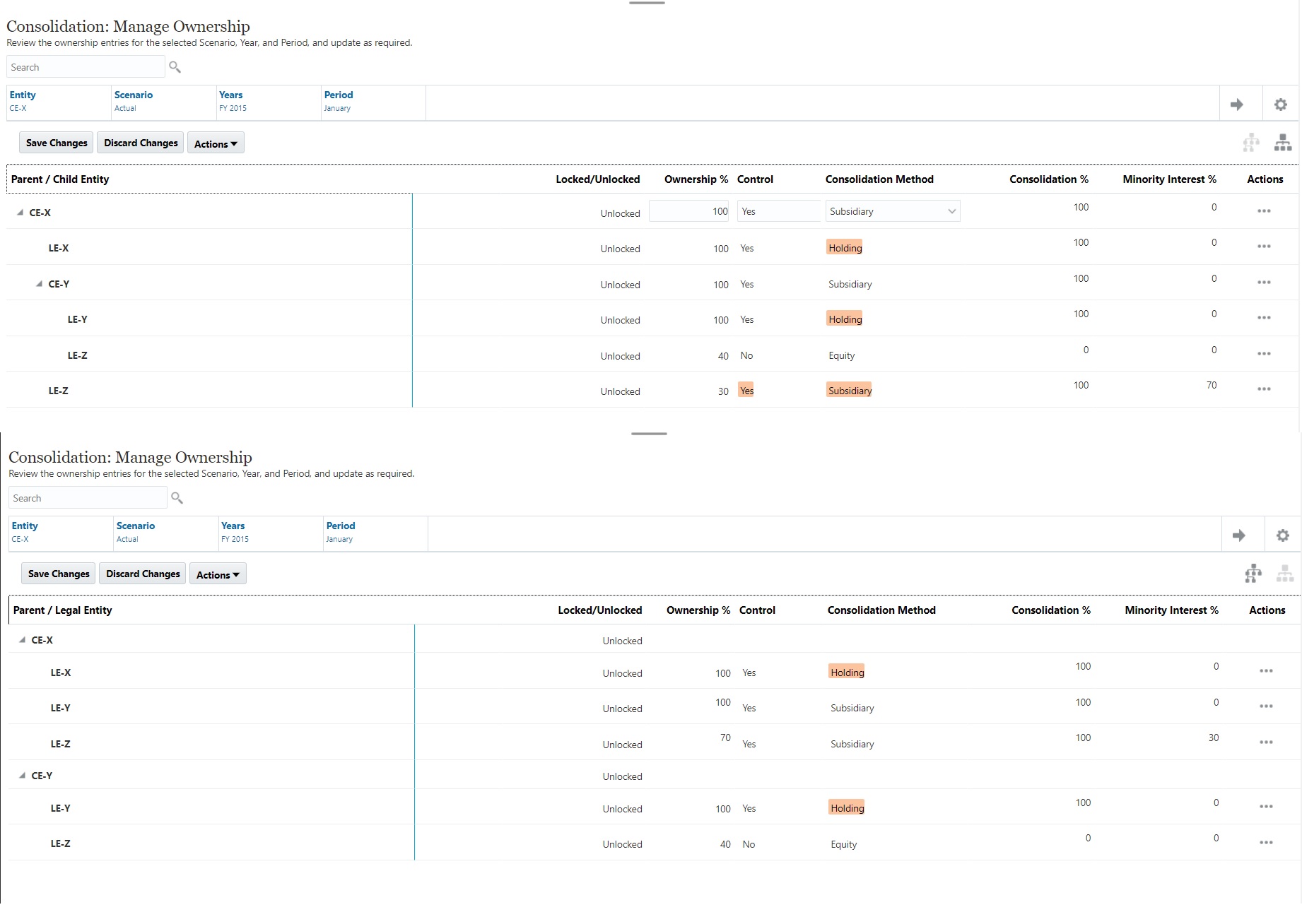 While doing the consolidation in fccs how to consolidate cnsl entity by
