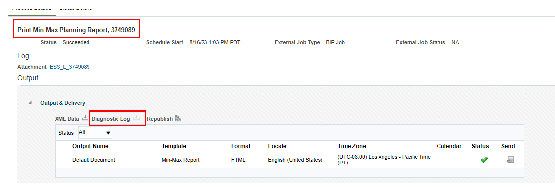 How to enable the Diagnostic log for a Print Min-Max Planning Report ...