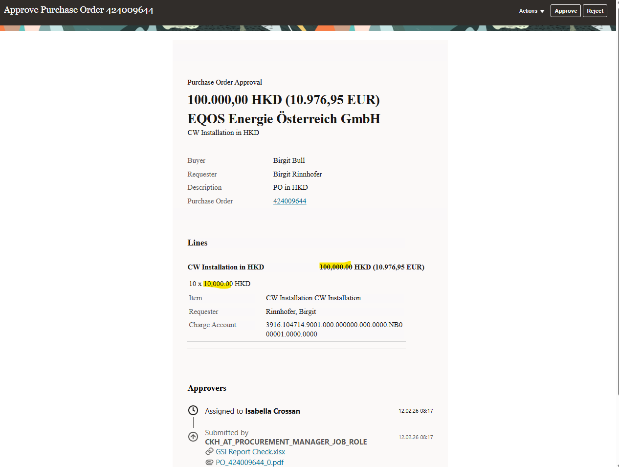 PO approval notification is showing different number formats — Cloud ...