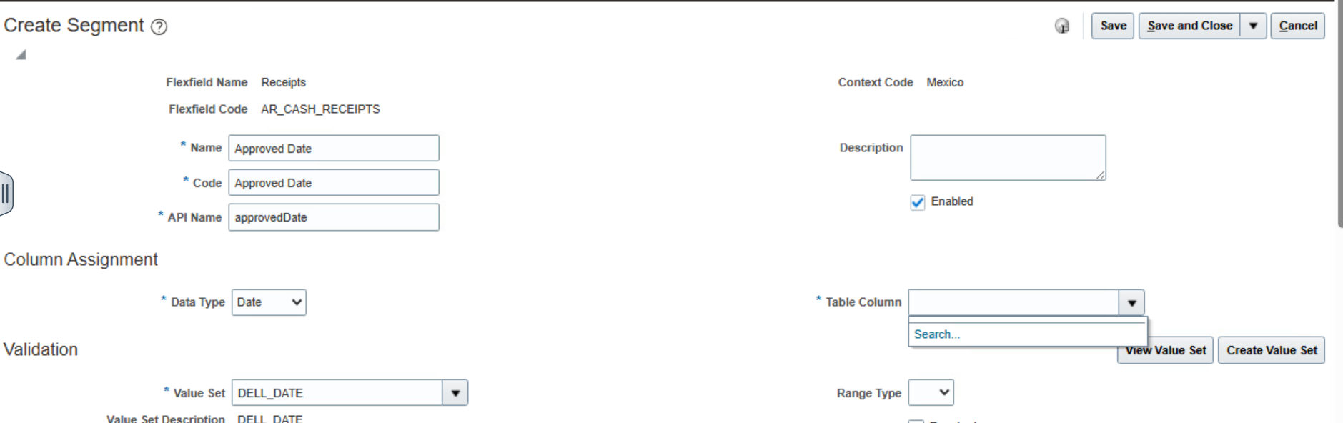 Unable to select attribute for data type date while creating Receipt ...