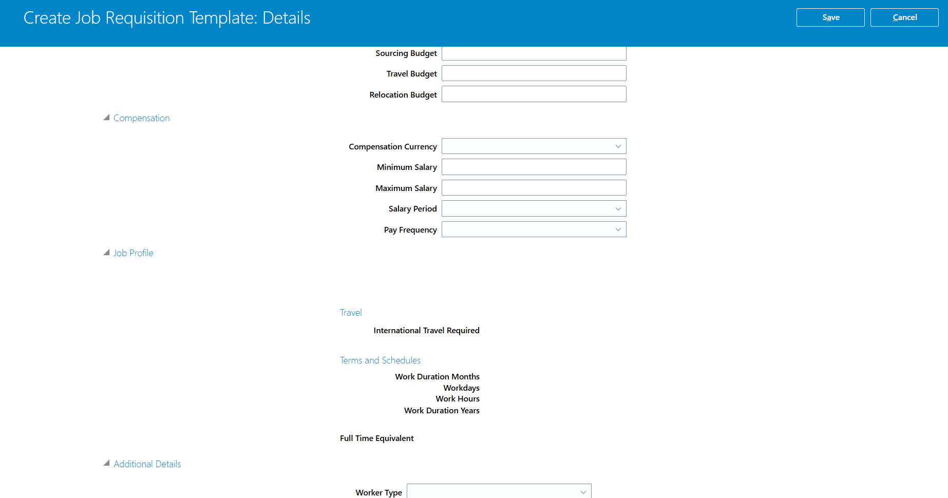 Job Requisition Template — Cloud Customer Connect
