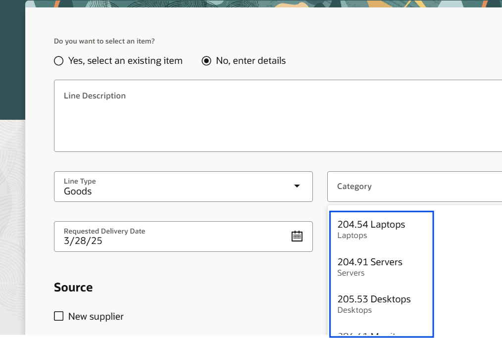 Restrict/allow only list of categories in the responsive/Redwood self ...