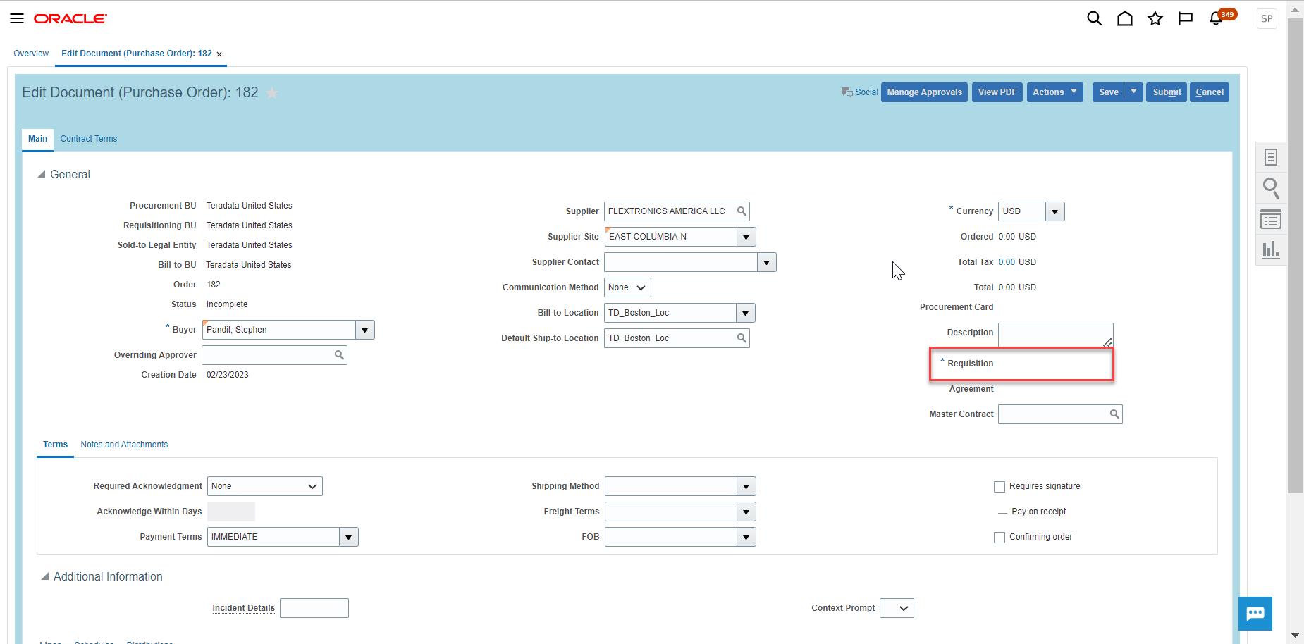 Can we make requisition mandatory for PO creation? — Cloud Customer Connect
