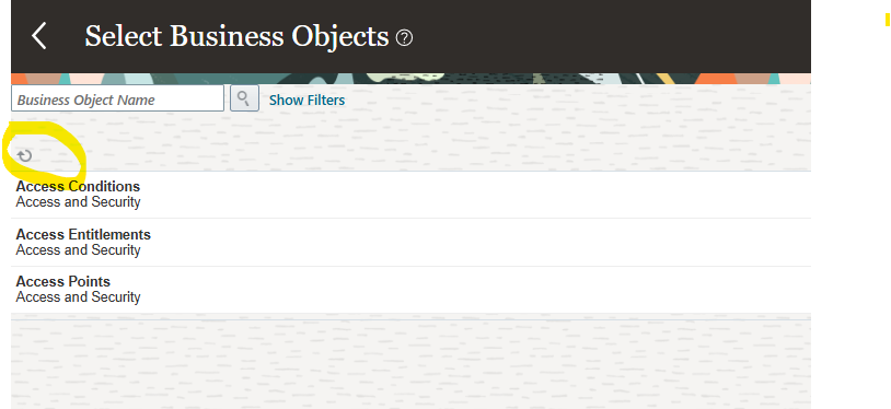 Import/Export icon not visible in the Select Business Objects Page ...