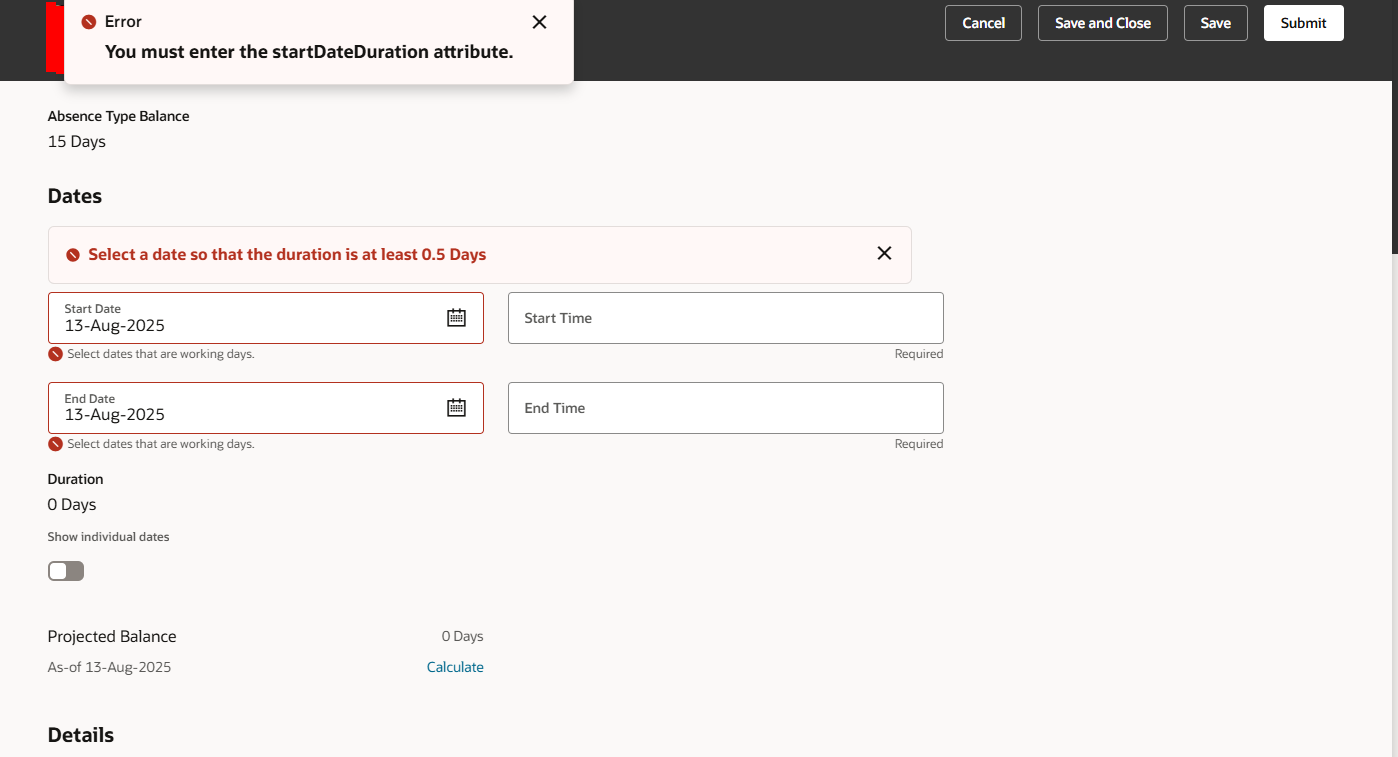 Facing issues with the new redwood experience for "Absences and ...