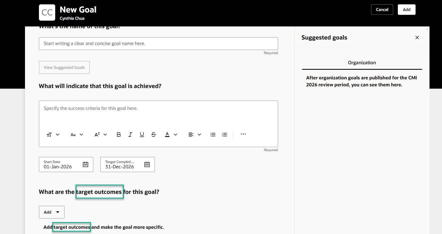 Redwood - Label and Text changes for the Add Goal fields using UI text ...