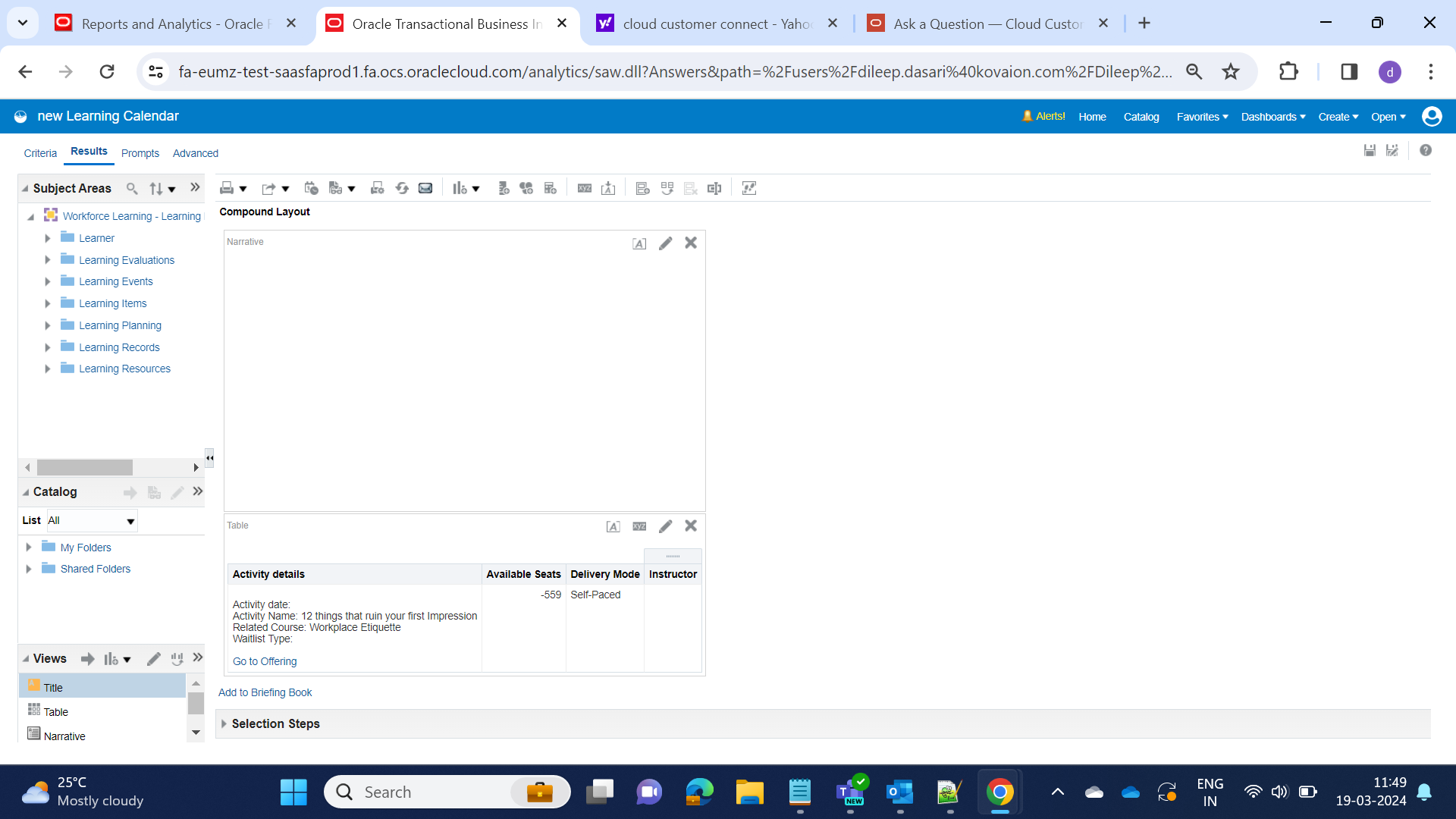 Learning Calendar is not working as expected — Cloud Customer Connect