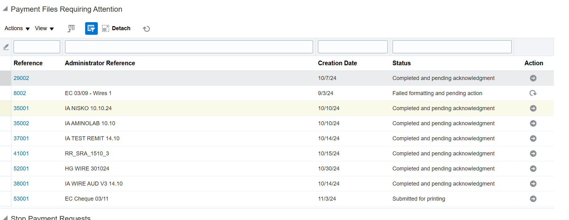 Can i cancel Payment Acknowledgement? — Cloud Customer Connect