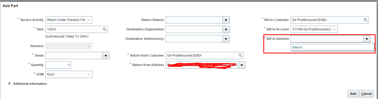 Bill To Account is empty in Edit SR -> Part Details tab — Cloud ...