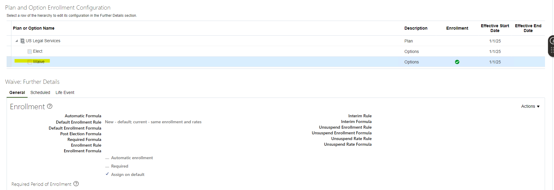 How to mark a option as default within a plan — Cloud Customer Connect