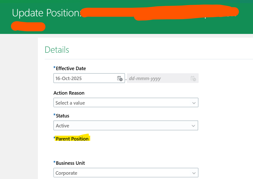 Parent Position only field name showing while Updating — Cloud Customer ...