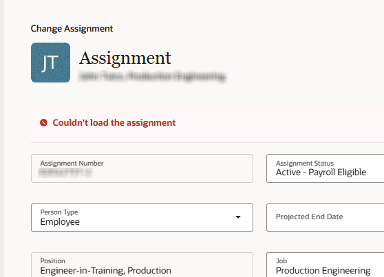 Change Assignment Signs Couldn't validate the assignment- Change Assignment Page after EFF ...