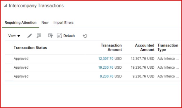 Clearing Intercompany related transactions — Cloud Customer Connect