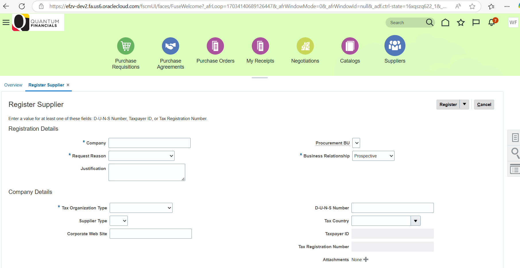 Classic Procurement > Supplier Management and Supplier Registration ...