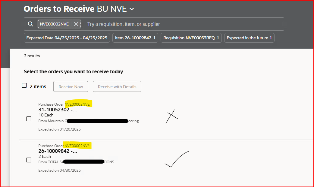 Seeing two hits for same purchase order search in responsive self ...