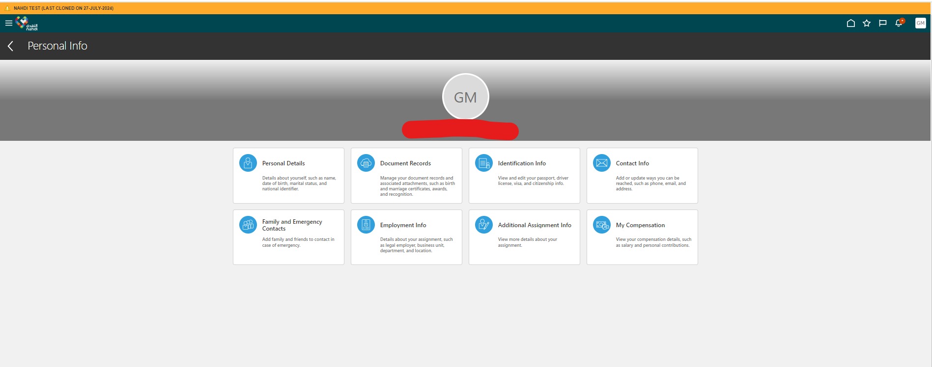 Redwood Personal Info profile Option — Cloud Customer Connect