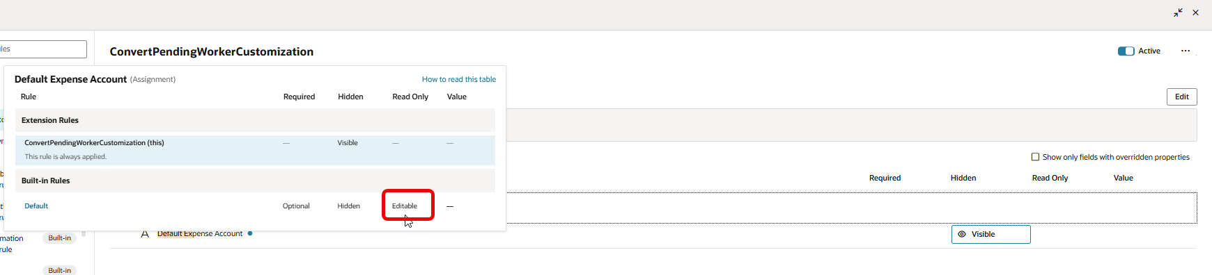 Redwood Convert Pending Worker - Make Default Expense Account Editable ...
