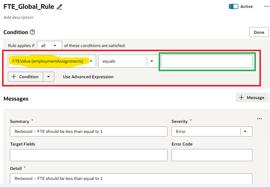 VBCS - Unable to Add Validation Rule for FTE Field — Cloud Customer Connect