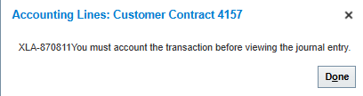 Error in View Accounting — Cloud Customer Connect