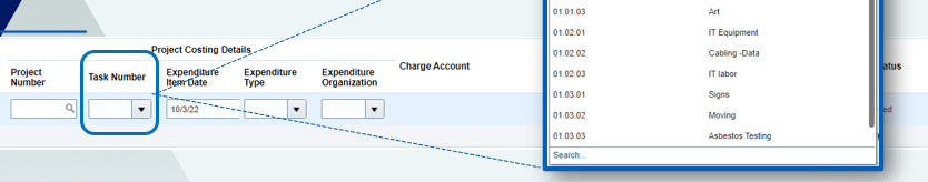 Is it possible to simplify Task Number drop down list? — Cloud Customer ...