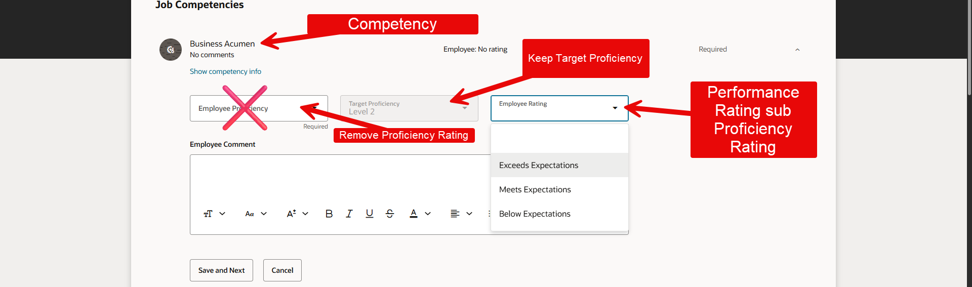 Target Proficiency Layout Can you show target proficiency level on the performance evaluation ...