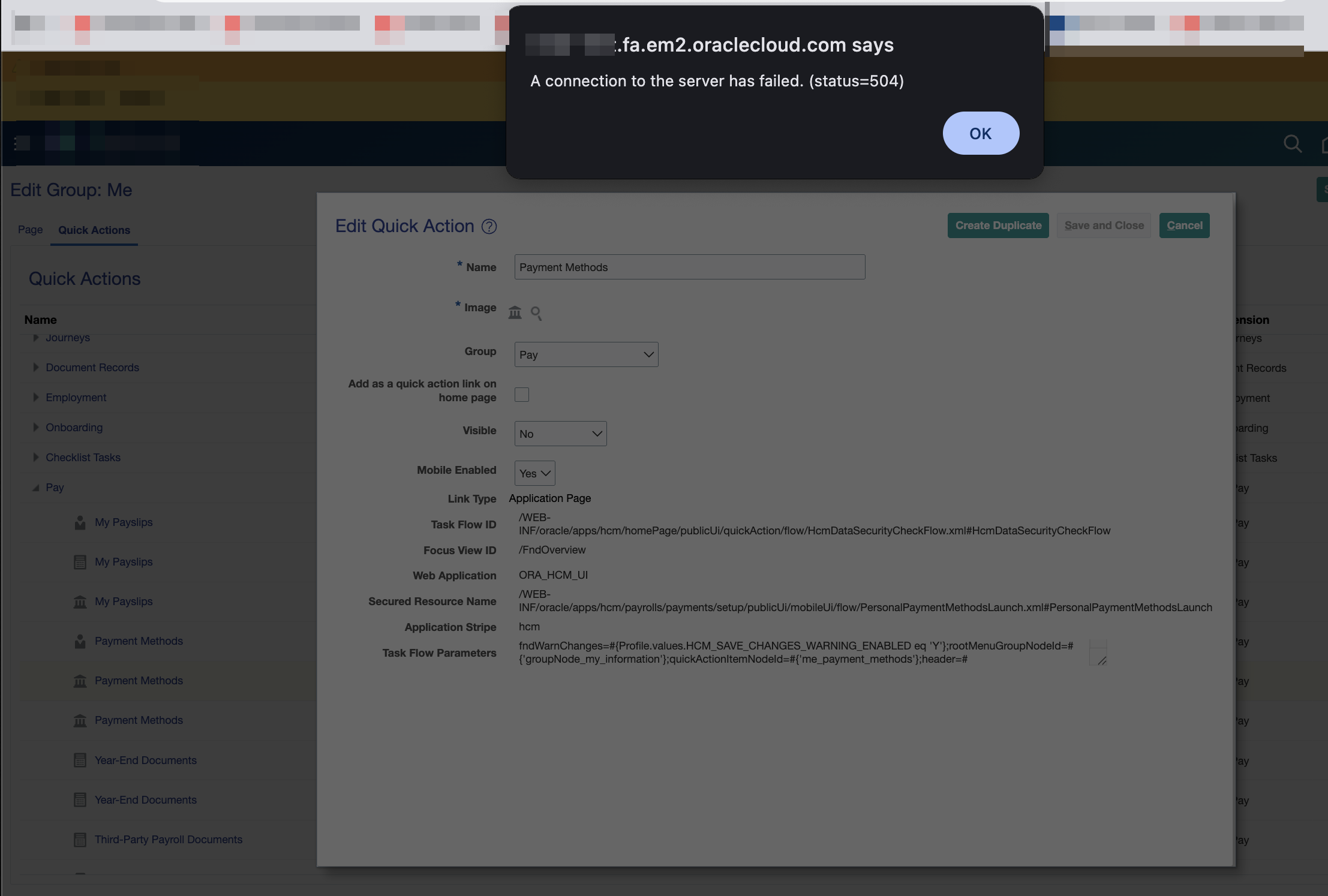 Cannot save changes in Structure — Cloud Customer Connect