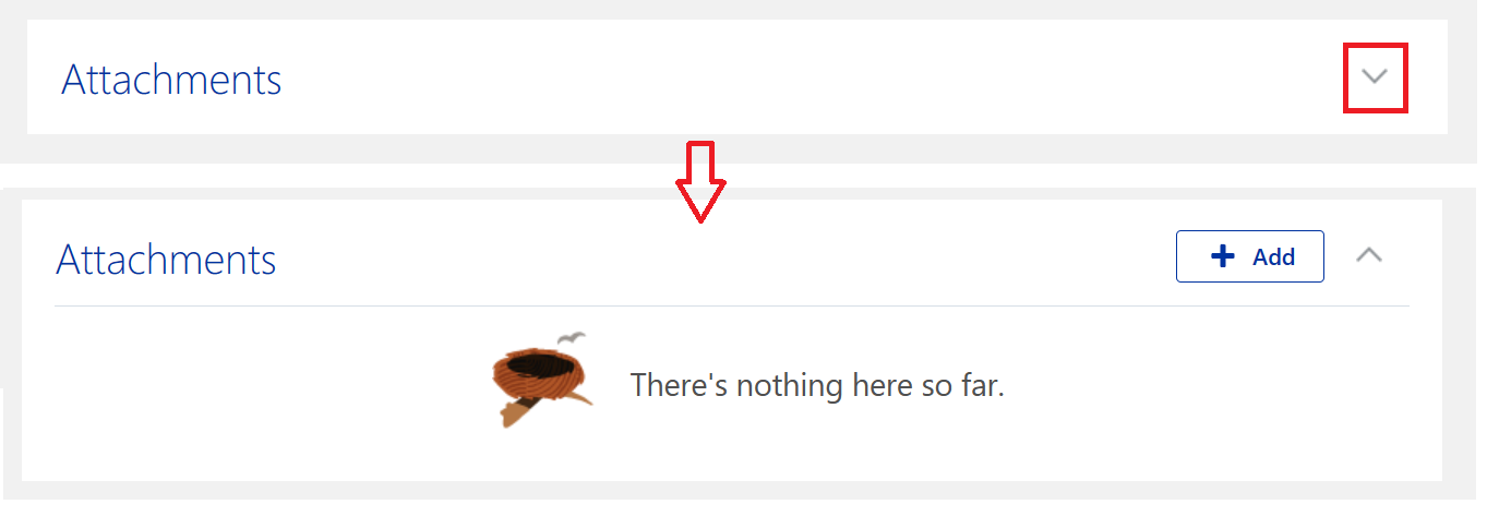 Unfold the "Attachments" section of the performance document by default ...