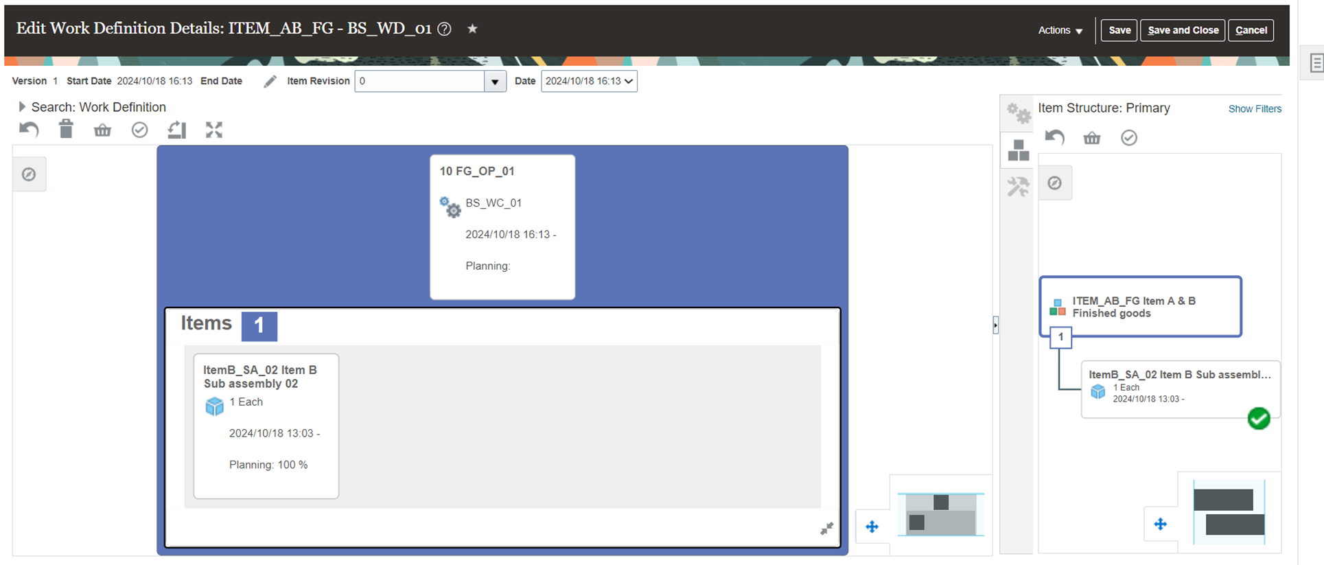 Work definition is not collected to Planning — Cloud Customer Connect