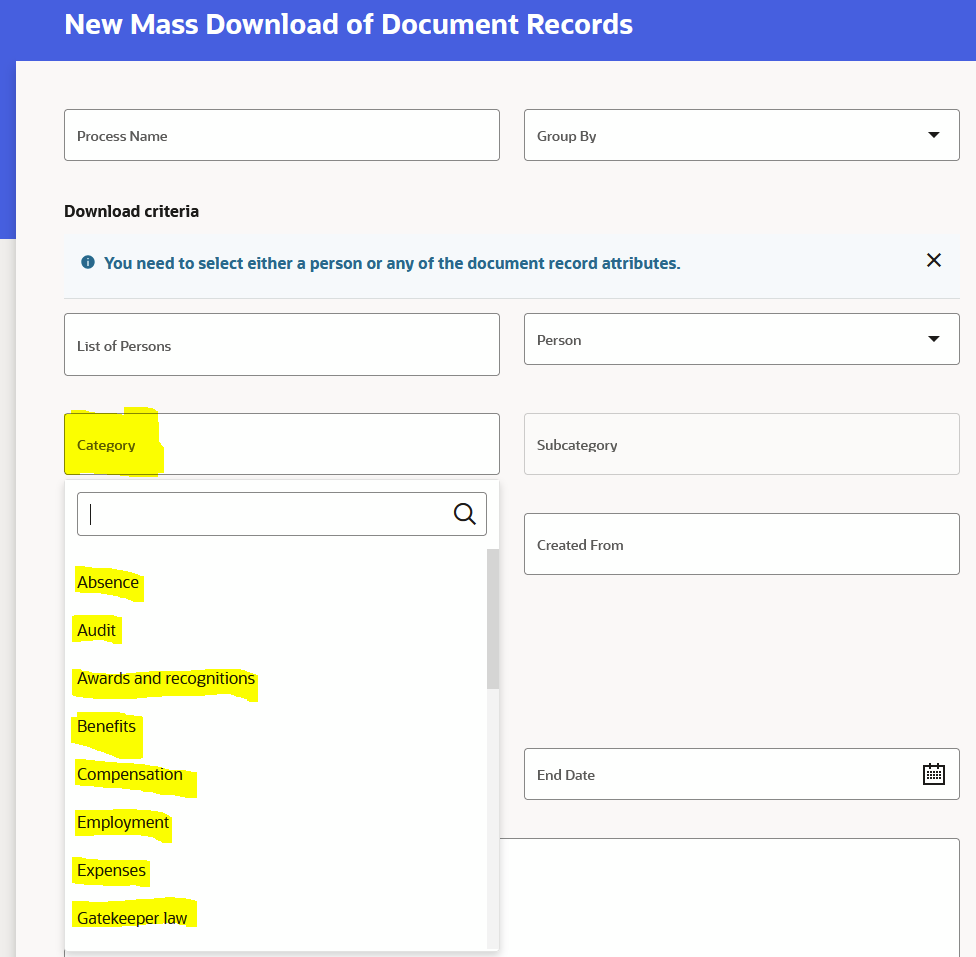 How to disable a Category within the New Mass Download of Document ...