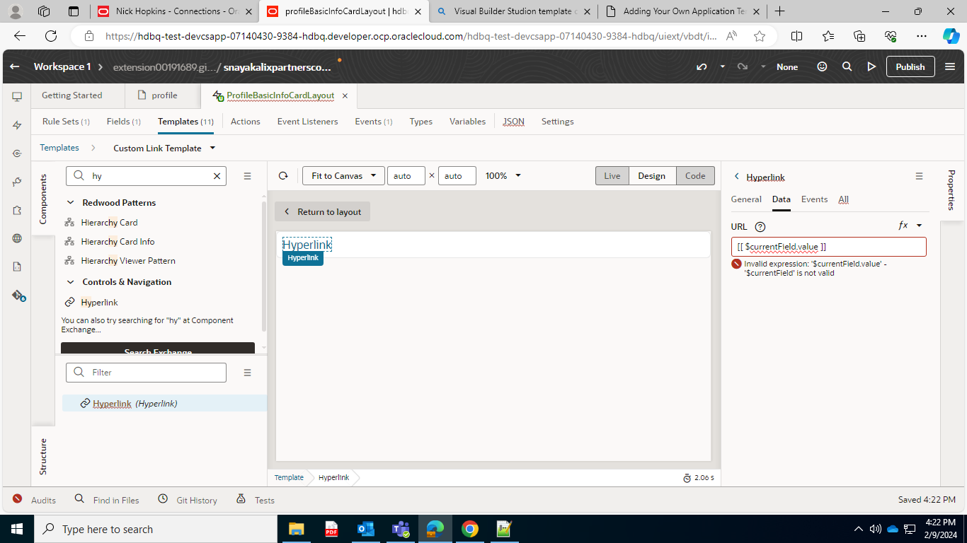 Add a hyperlink in connection page using VBS — Cloud Customer Connect