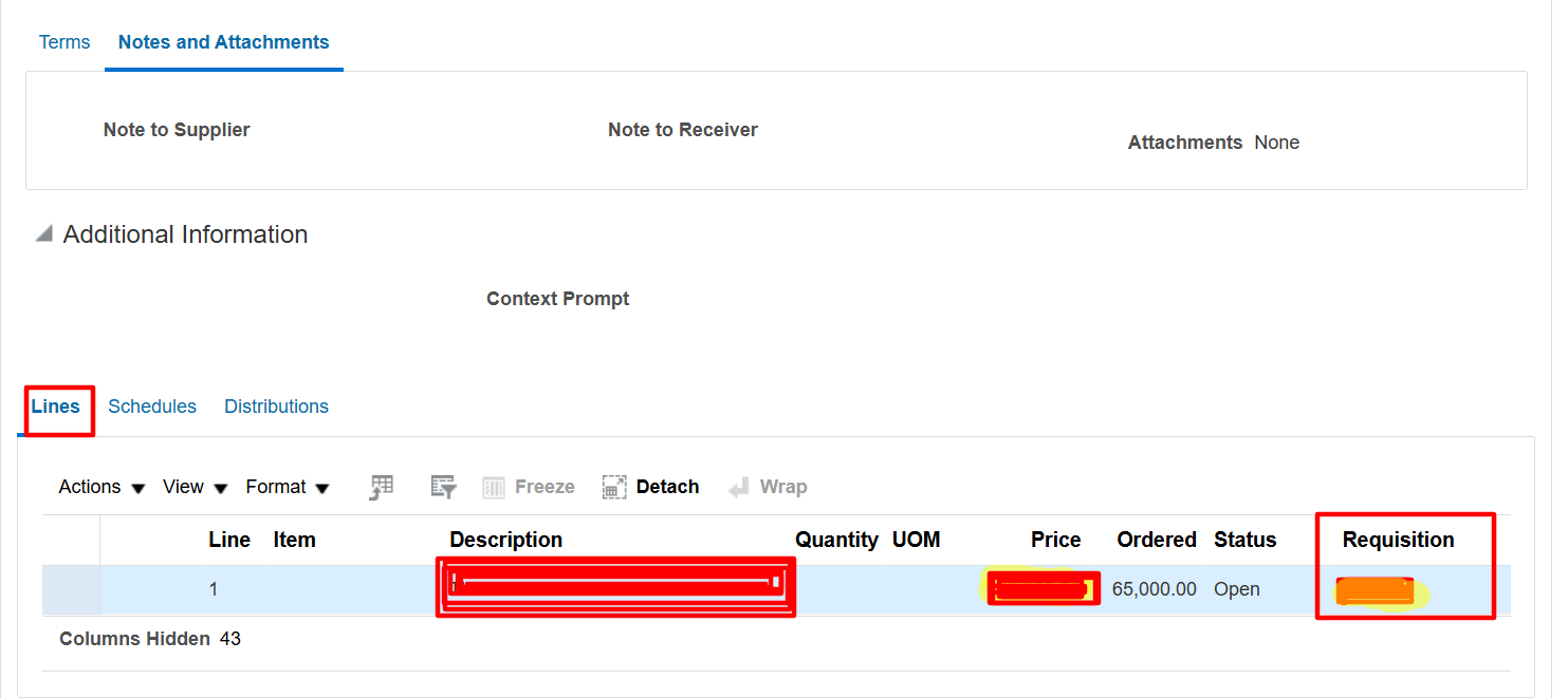 Requisition Hyperlink is not visible at Invoice level — Cloud Customer ...