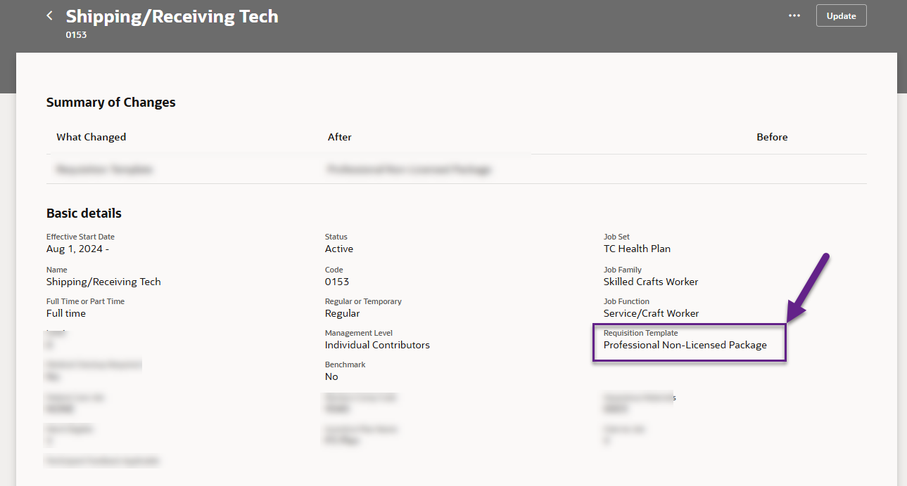 HSDL Template: Update Requisition Template on Job — Cloud Customer Connect